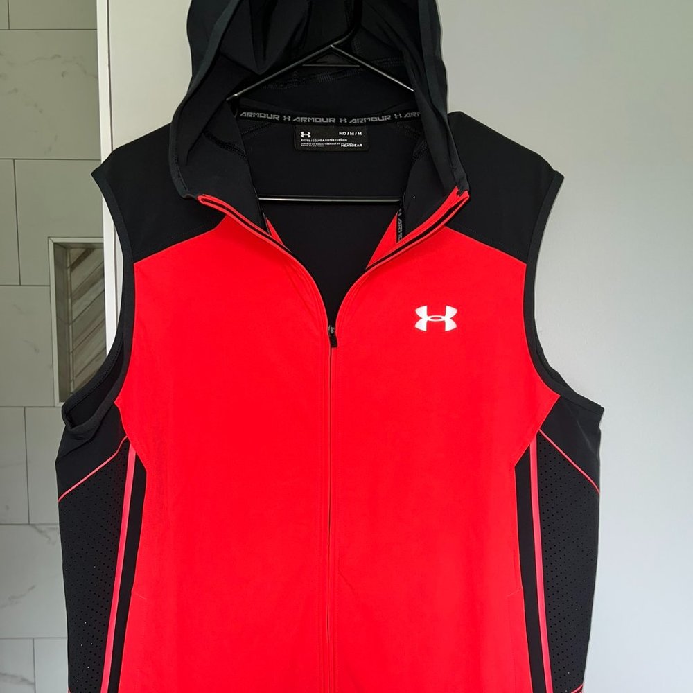 Men's Medium PINK/GRAY Sleeveless Hoodie